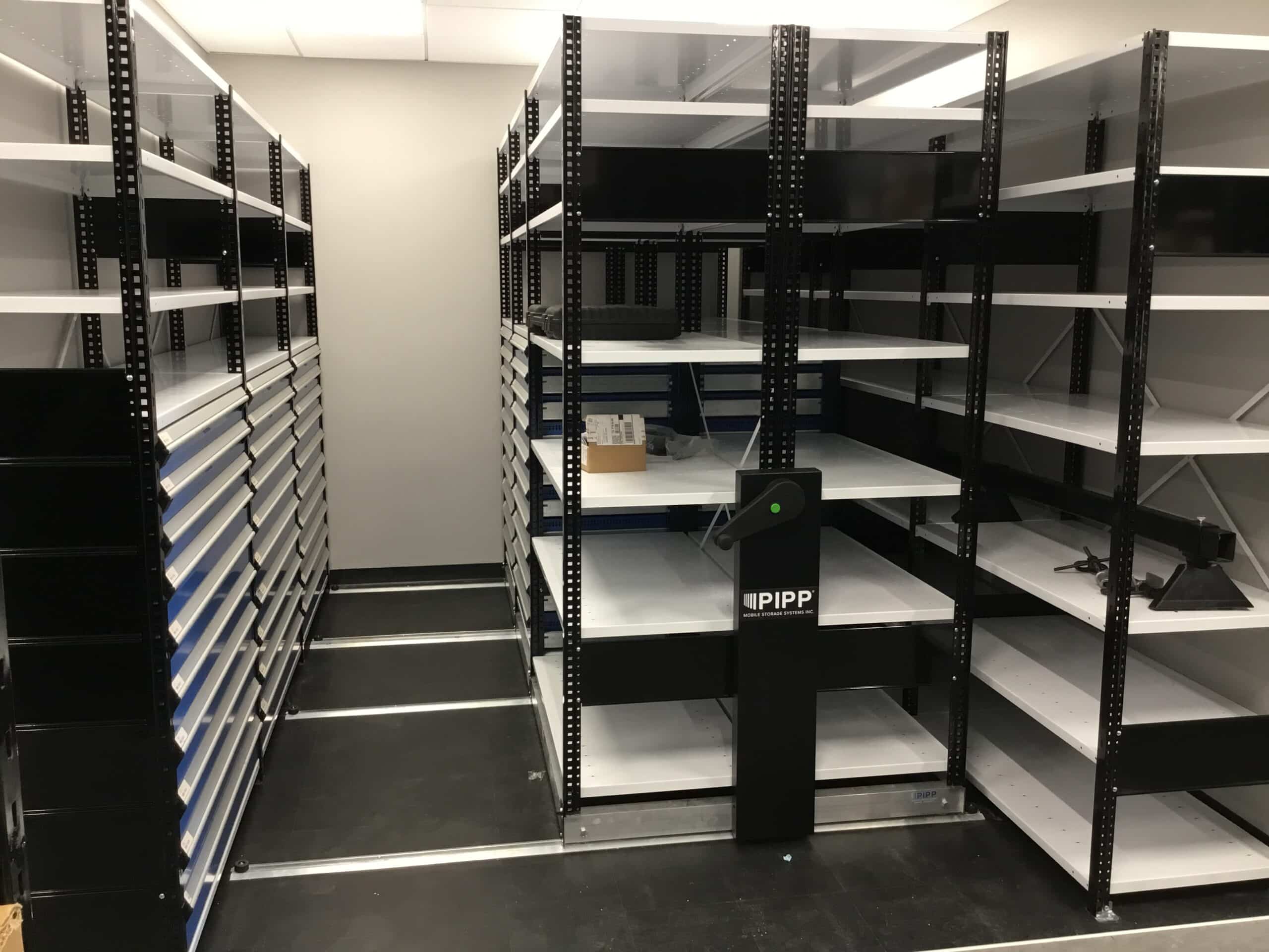 Parts Dept Warehouse Shelving with Drawers