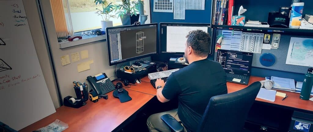 Engineer at desk