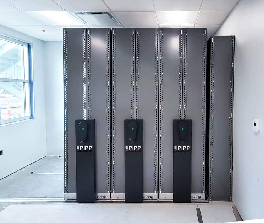 grey pipp mobile storage racks