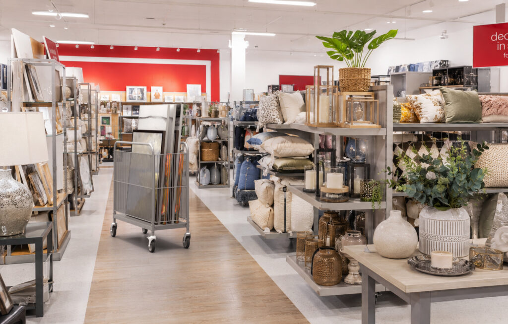 IRSG restocking cart on a retail store floor