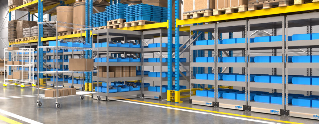 warehouse fulfillment center mobile storage units