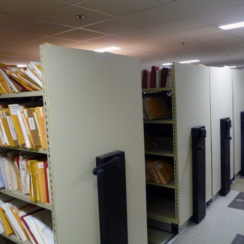 office mobile storage holding folders
